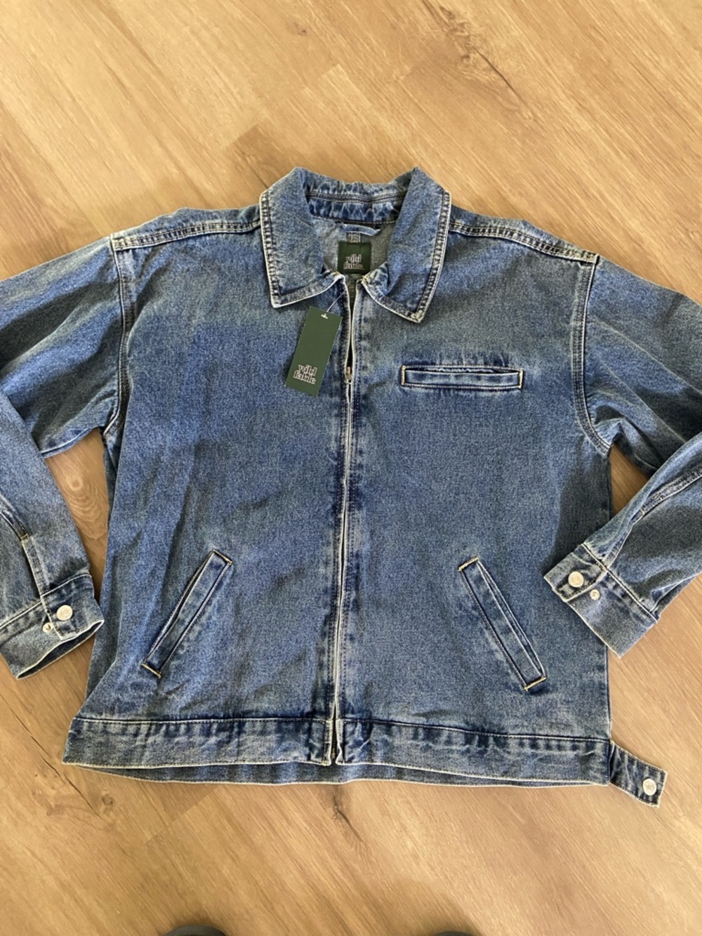 wild fable Vintage-Style Blue Denim Jacket